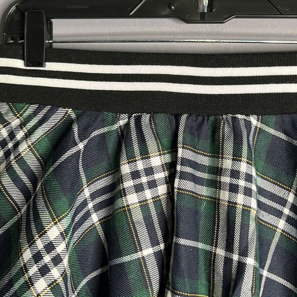 Bongo Blue and Green Plaid Mini Swing Skirt Elastic Waistband Size Medium - Picture 2 of 9